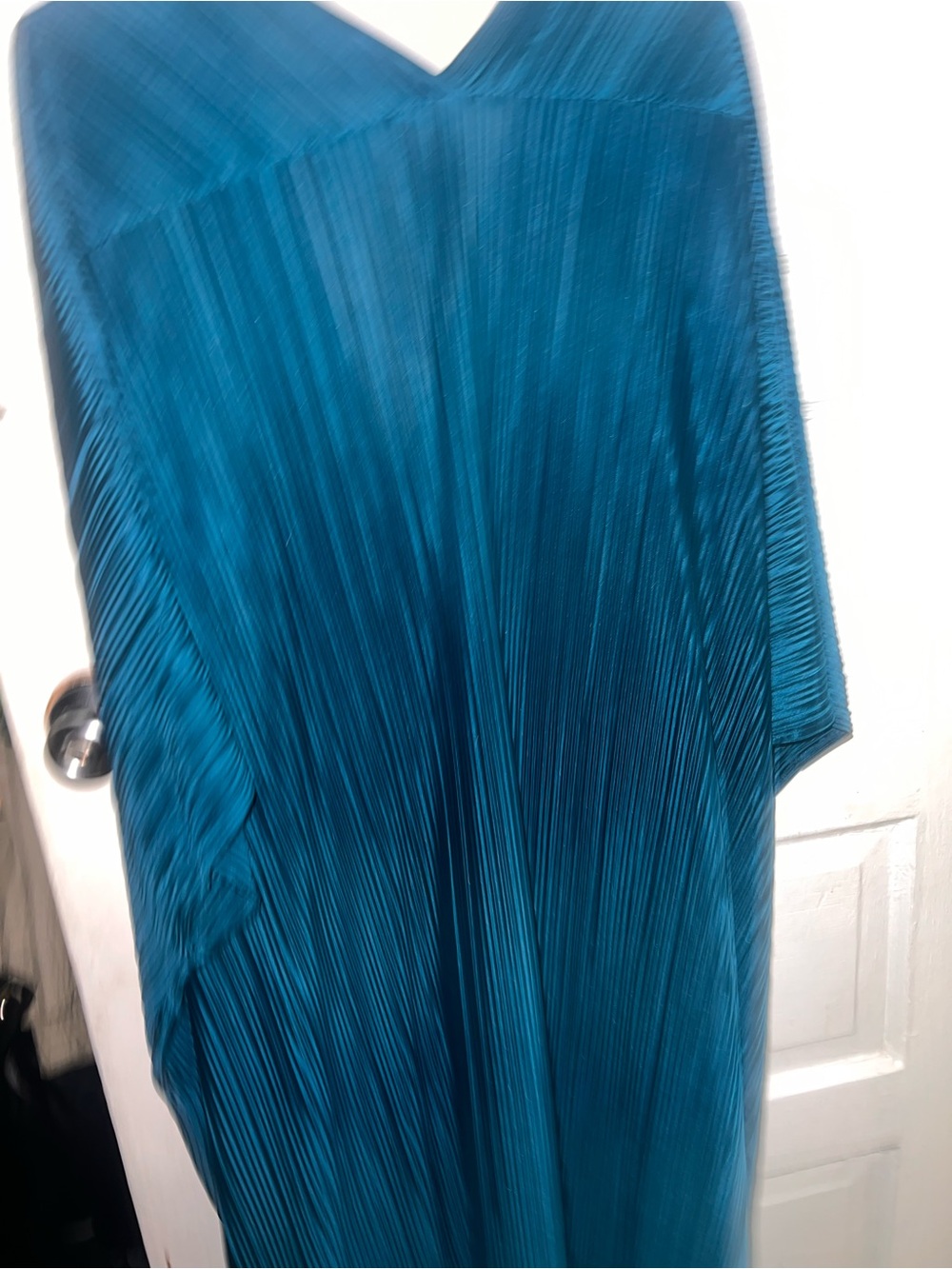 Fashion Nova Teal Pleated Button-Down Tunic Dress - Picture 4 of 7